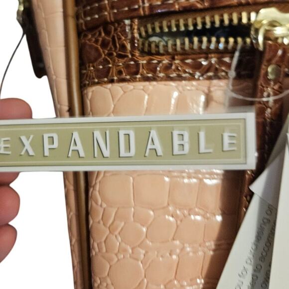 NEW Samantha Brown 4 Piece Roller Suitcase Faux Croc Nude Camel Pink Bag - Picture 8 of 10